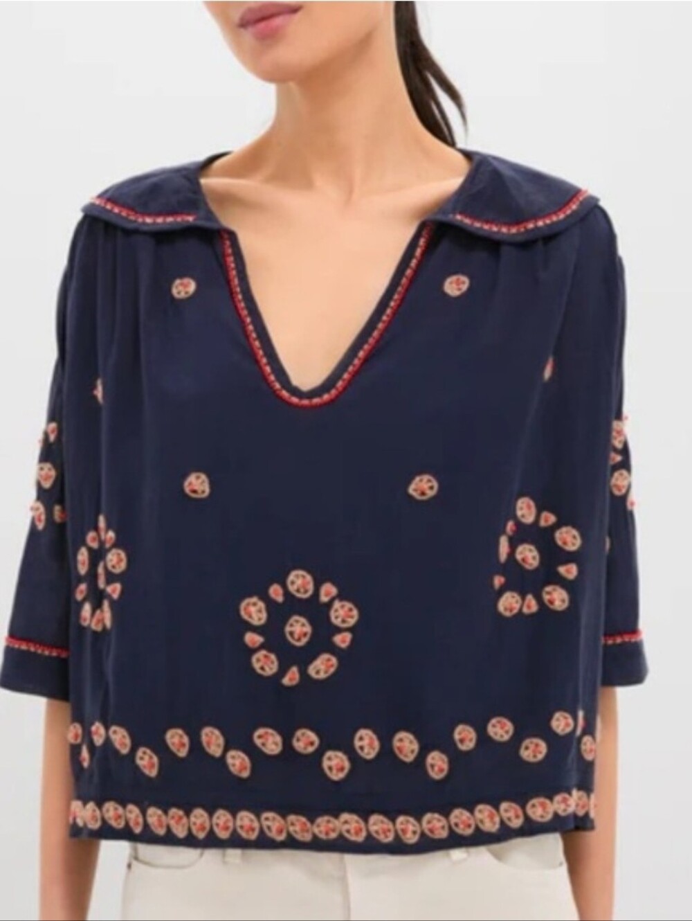 The Great Tucker Nut Embrordered Blouse